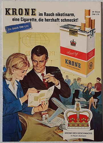 Krone zigaretten pappschild - zigaretten,