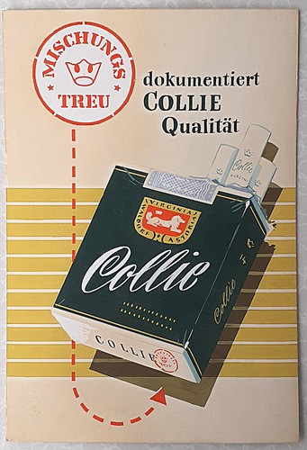 Collie zigaretten pappschild - collie,