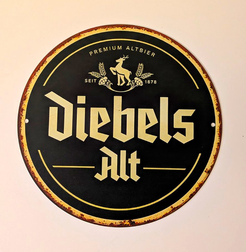 Diebels alt blechschild rund - alt,