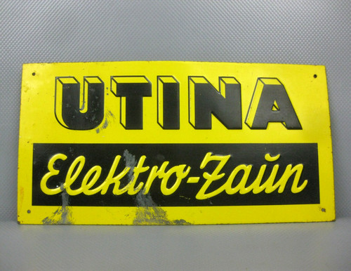 Altes blechschild utina - altes,
