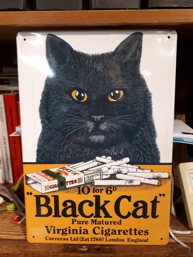 Altes werbeschild black cat - altes, cat"
